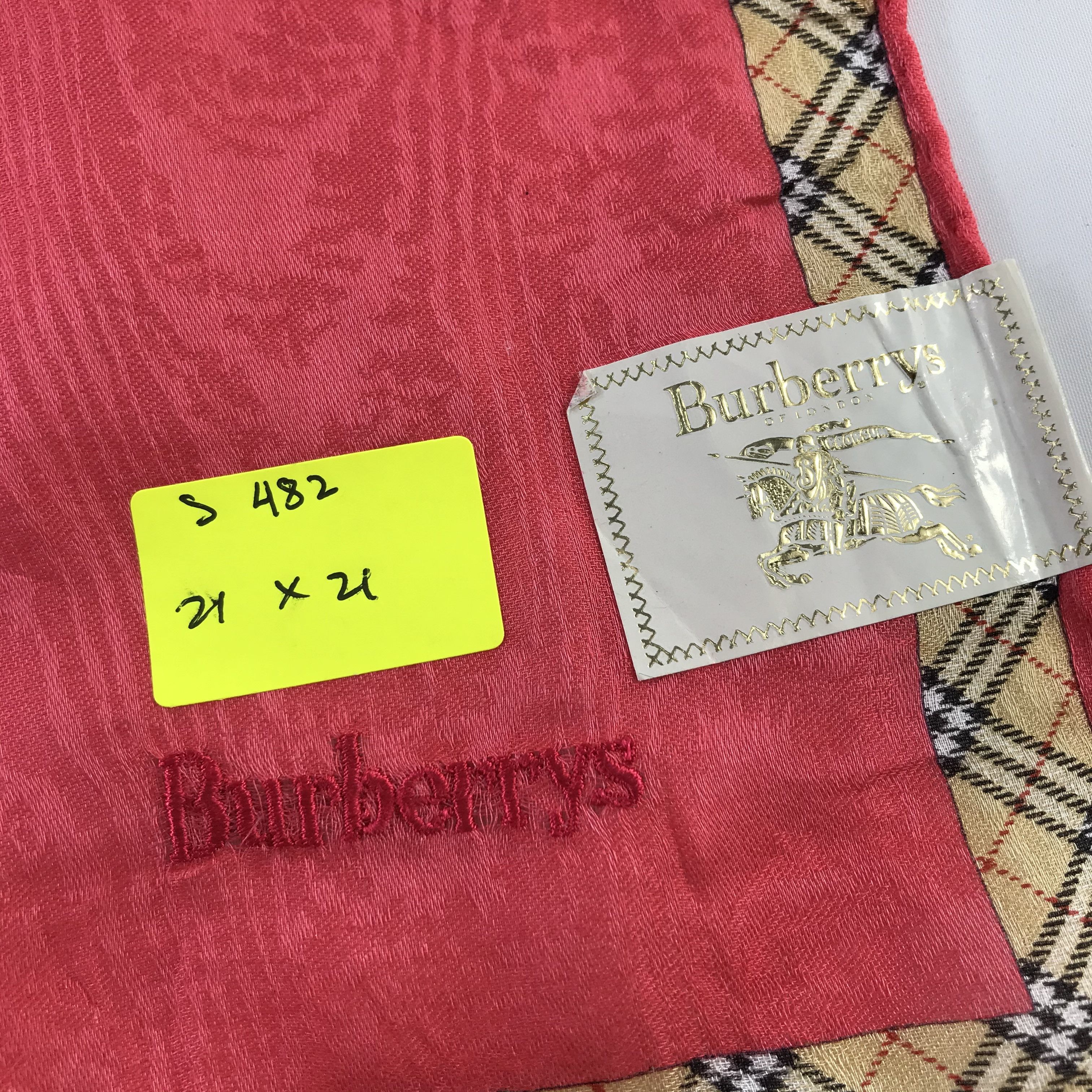 Burberry × Vintage Burberry Bandana / Handkerchief / Neckerchief - S482 Size ONE SIZE - 5 Thumbnail