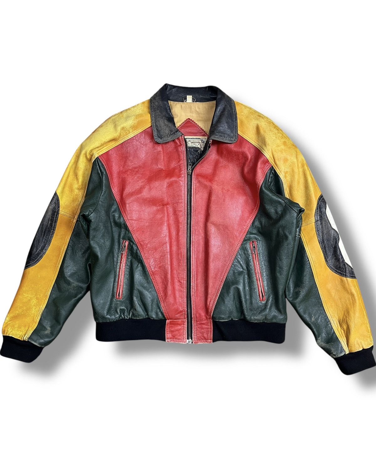 Genuine Leather × Vintage Vintage 8 Ball 🎱 Ong Ovine Leather Bomber Jacket Size US L / EU 52-54 / 3 - 3 Thumbnail