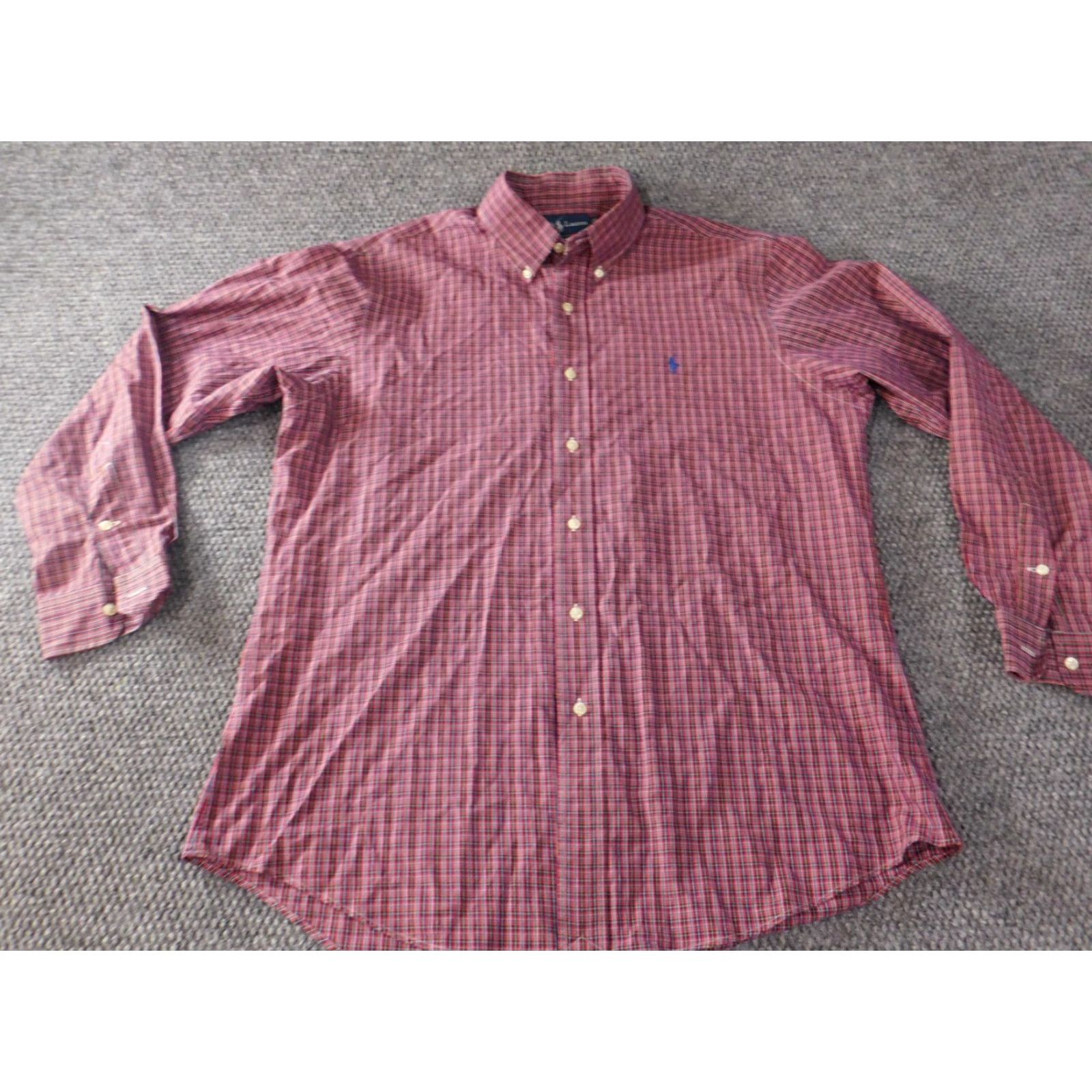 Ralph Lauren Ralph Lauren Mens Shirt Long Sleeve Red Plaid Button Up Custom Fit Pony Logo Size US L / EU 52-54 / 3 - 5 Thumbnail