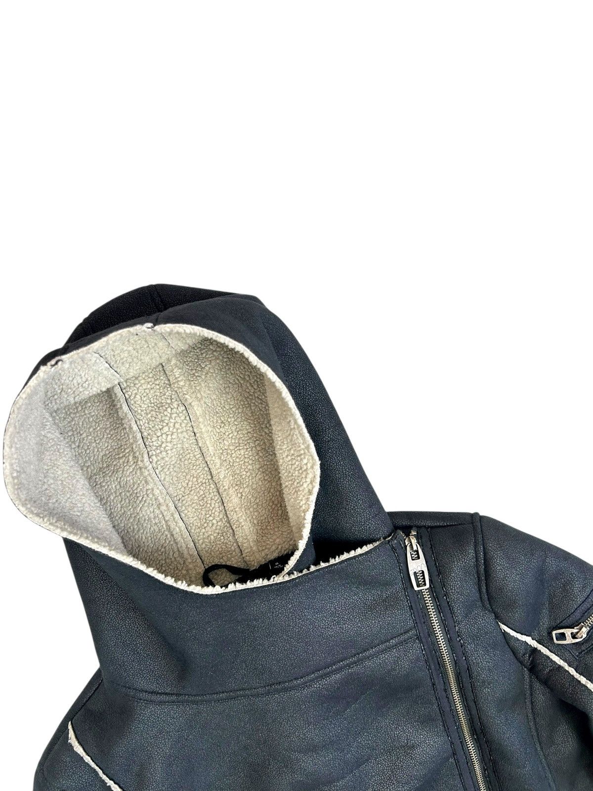 Miss Sixty Miss Sixty Sherpa Biker Jacket Hooded Black Y2K Faux Fur Size XL / US 12-14 / IT 48-50 - 4 Thumbnail