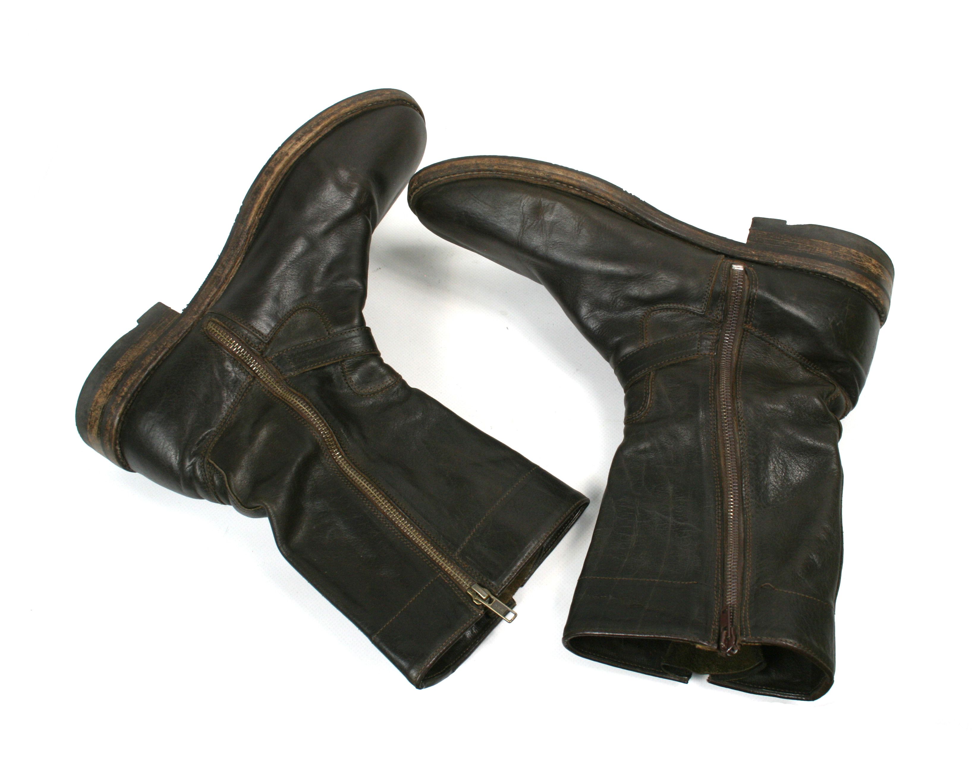 Shoto Avant Garde Engineered Biker Leather Mid Boots Size US 12 / EU 45 - 9 Thumbnail