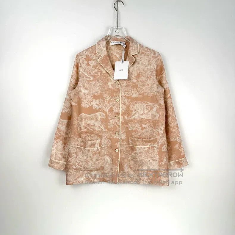 Dior Dior Lotus pink jungle animal mulberry silk shirt Size XS / US 0-2 / IT 36-38 - 3 Thumbnail