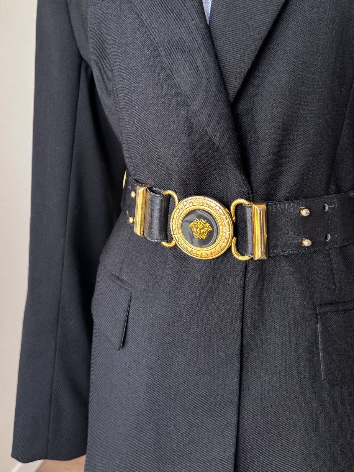 Versace Gianni Versace black leather belt Medusa head 4 buckles Size ONE SIZE - 3 Thumbnail