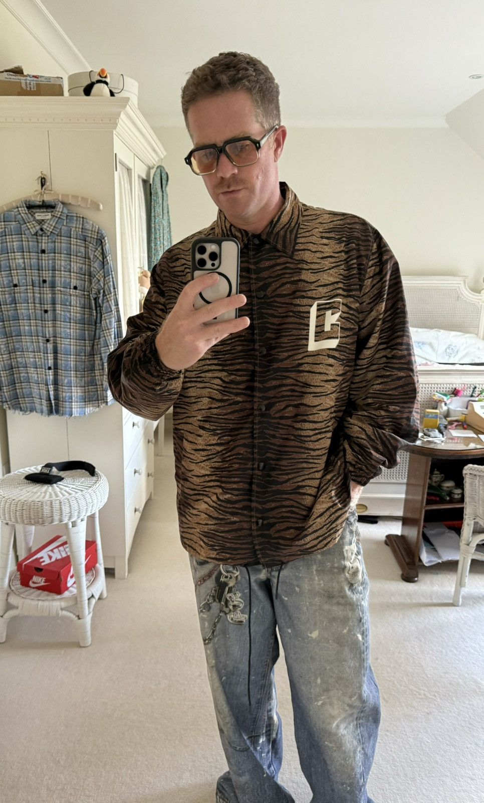 Celine $1.9k Celine tiger animal logo print coach jacket L XL Hedi Size US L / EU 52-54 / 3 - 24 Thumbnail
