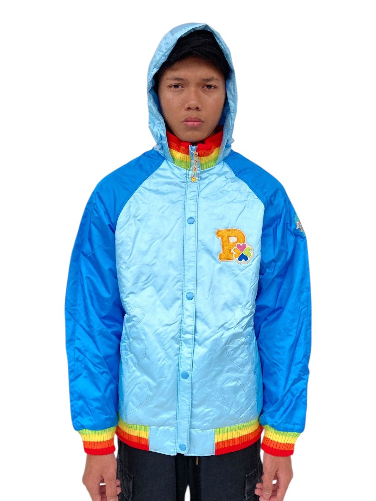 Hysteric Glamour 1990s Phenix - Hooded Varsity Multicolor Rib Jacket Size US M / EU 48-50 / 2 - 5 Thumbnail