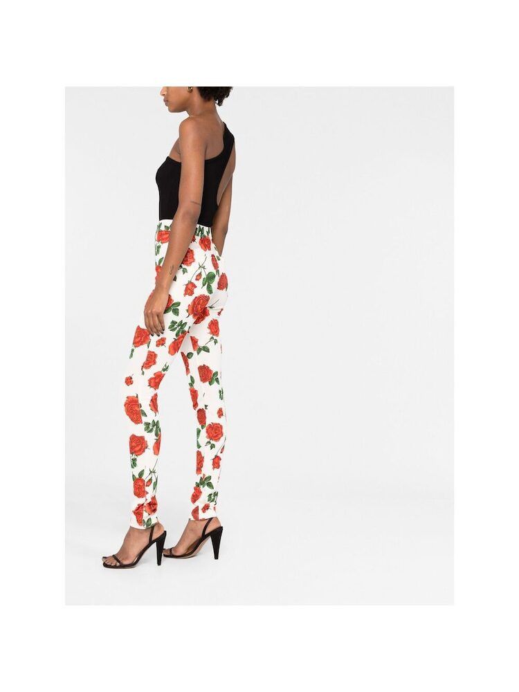Saint Laurent Paris o1s1wg110924 Slim-Fit Pants Silky Rose Jersey in Multicolor Size 26" / US 2 / IT 38 - 3 Thumbnail