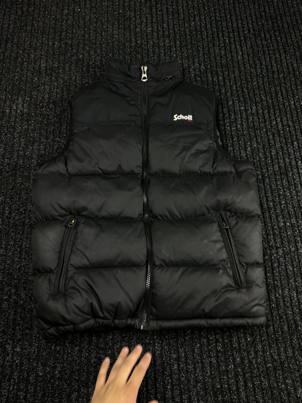 Schott Vintage 90s Schott N.Y.C. PUFFER NYLON BLACK VEST Size US M / EU 48-50 / 2 - 2 Thumbnail