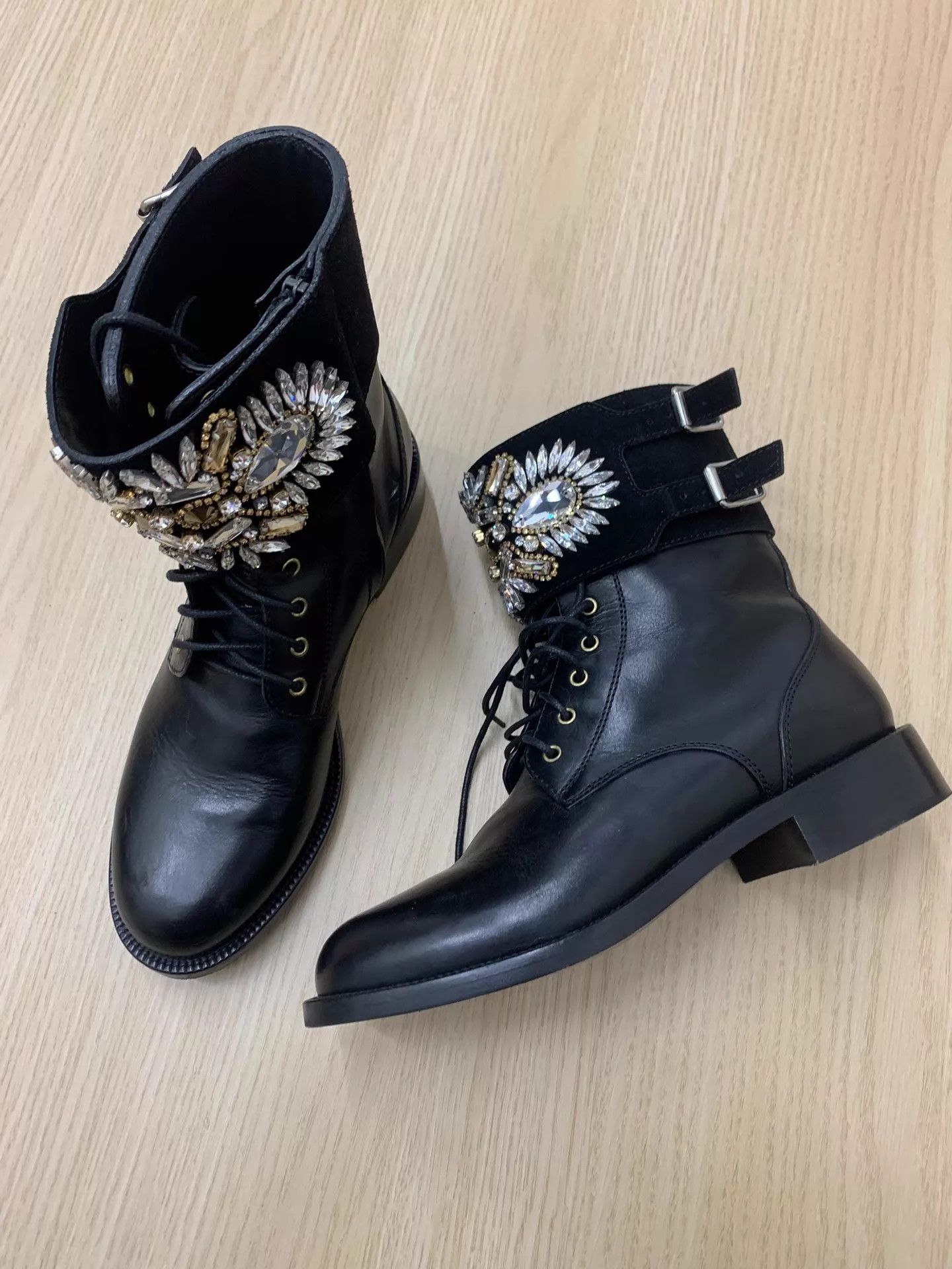 Rene Caovilla Rene Caovilla Black Rhinestone High-Top 36.5 Boots Size US 6 / IT 36 - 2 Thumbnail