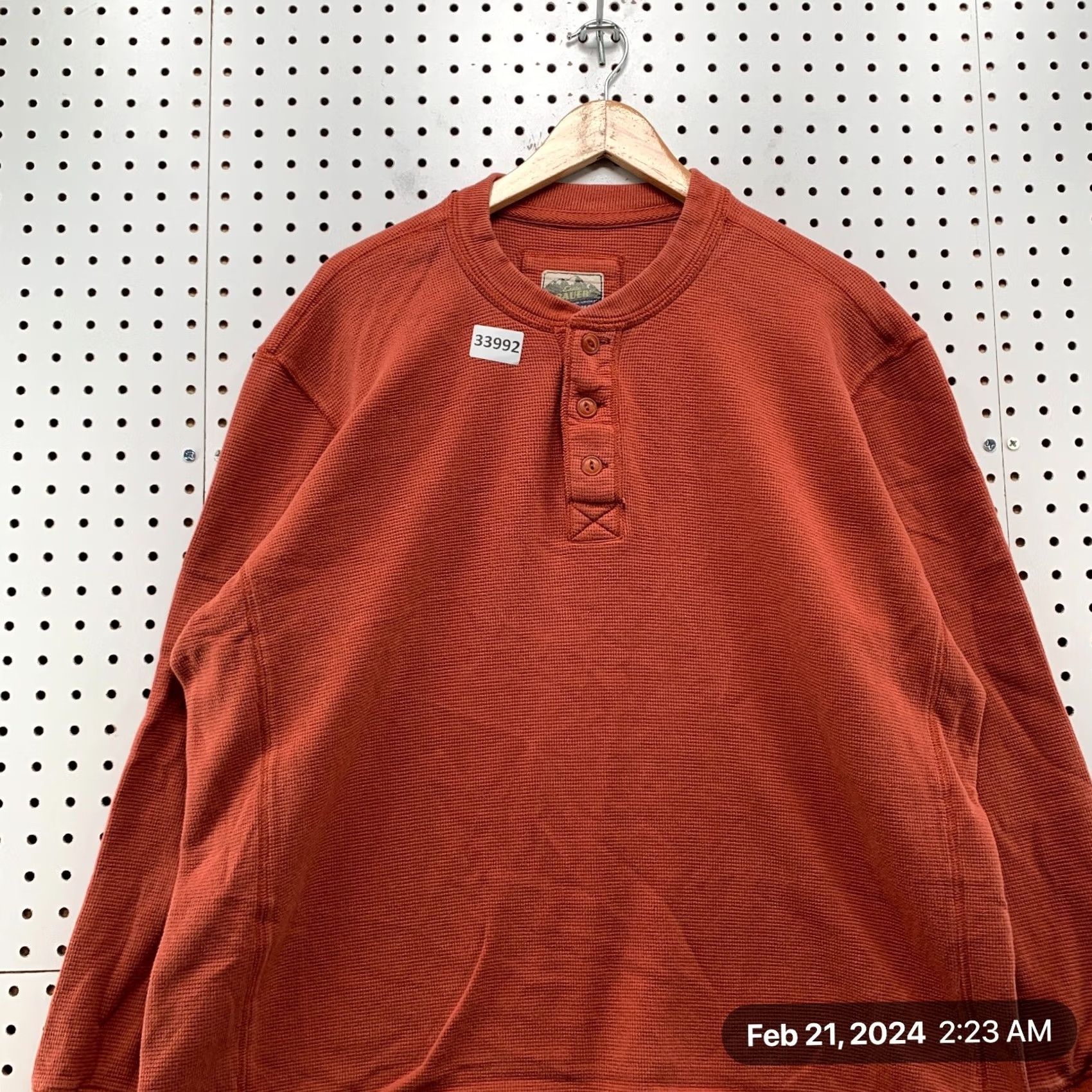Eddie Bauer Eddie Bauer Henley Theral SHirt Mens XL Rust Orange Long Sleeve Outdoor Thermal Shirt Mens XL Orange Size US XL / EU 56 / 4 - 5 Thumbnail