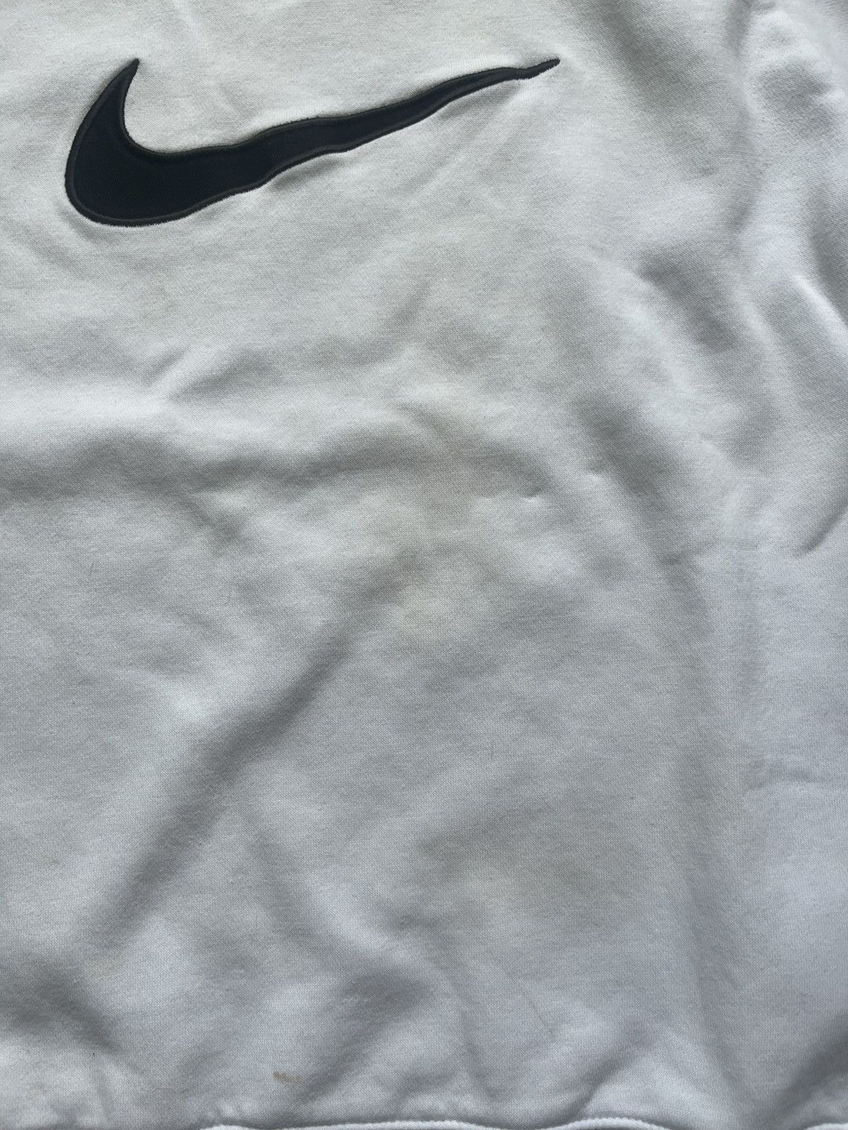 Nike Vintage Nike Big Swoosh White Sweatshirt Gray Tag Size US S / EU 44-46 / 1 - 4 Thumbnail