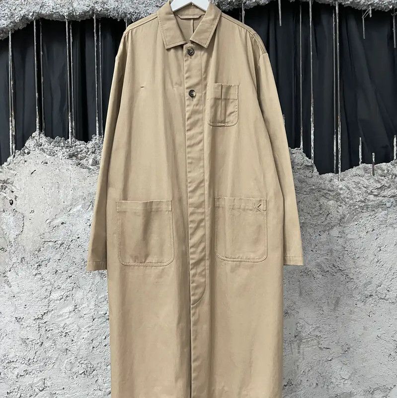KENZO Spring Autumn Long Khaki Coat for Women 0089