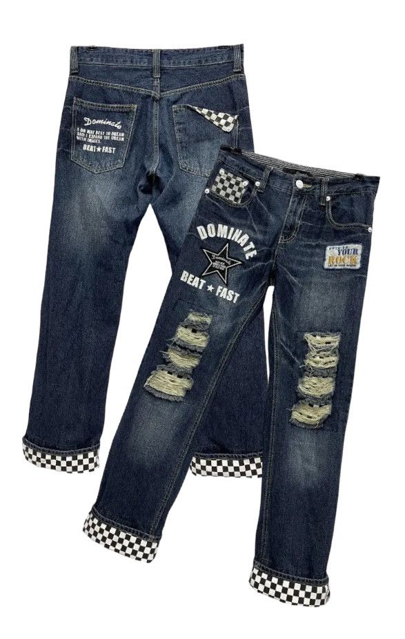Beauty Beast FYE🔥DOMINATE BEAT*FAST Handcrafted Distressed Ripped Denim Size US 30 / EU 46 - 1 Thumbnail