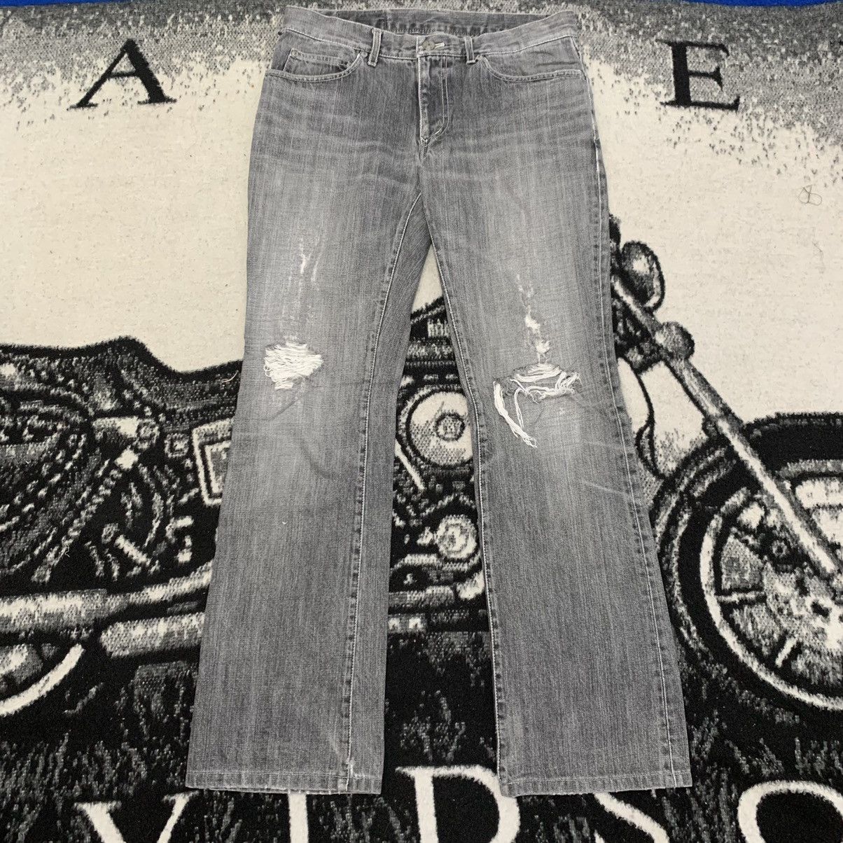 image of Distresed Tete Homme Issey Miyake Flared Bootcut Jeans in Smoky Gray, Men's (Size 32)