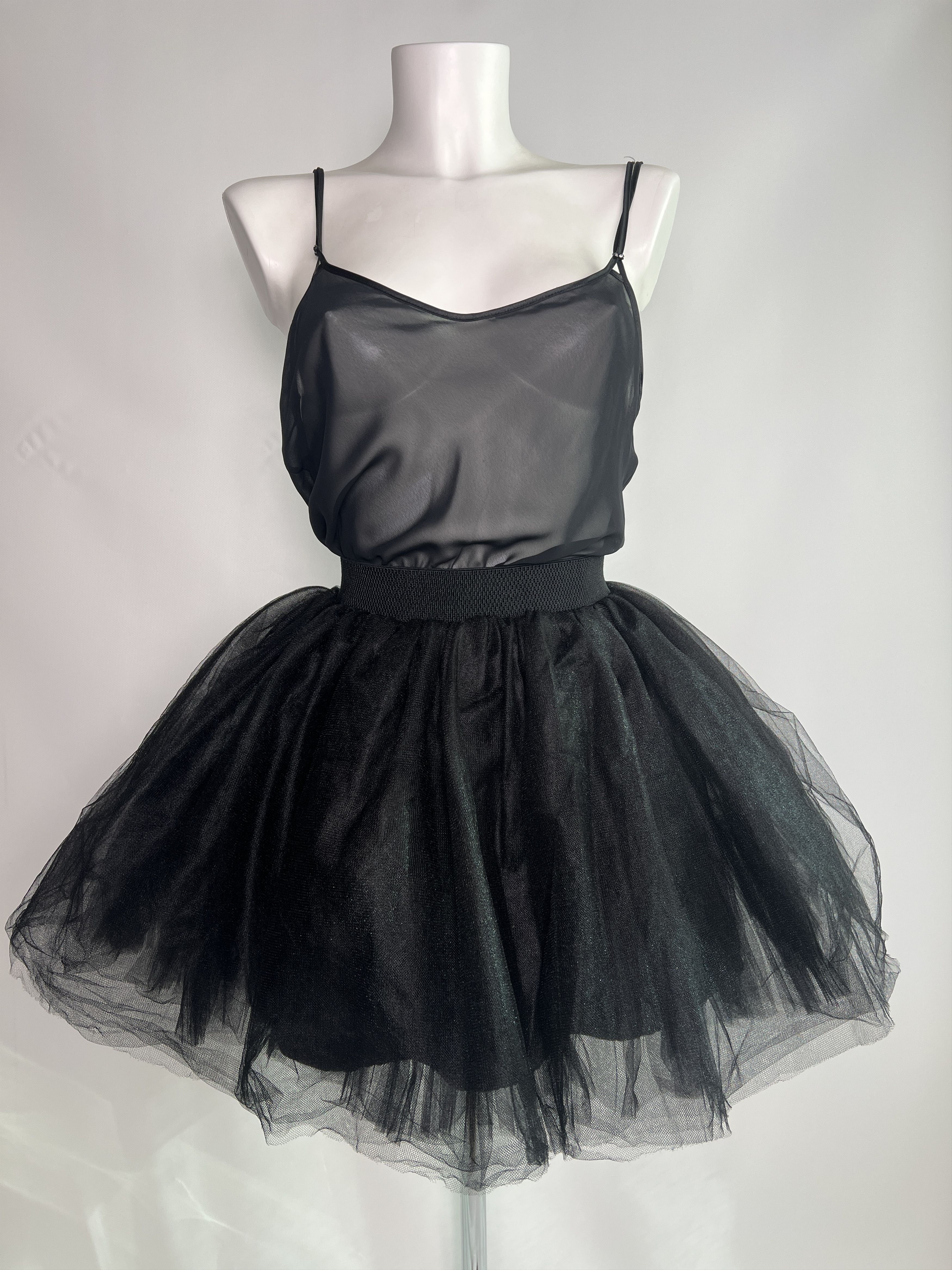 Handmade Tulle skirt, fluffy tutu, black Size 22" - 1 Thumbnail