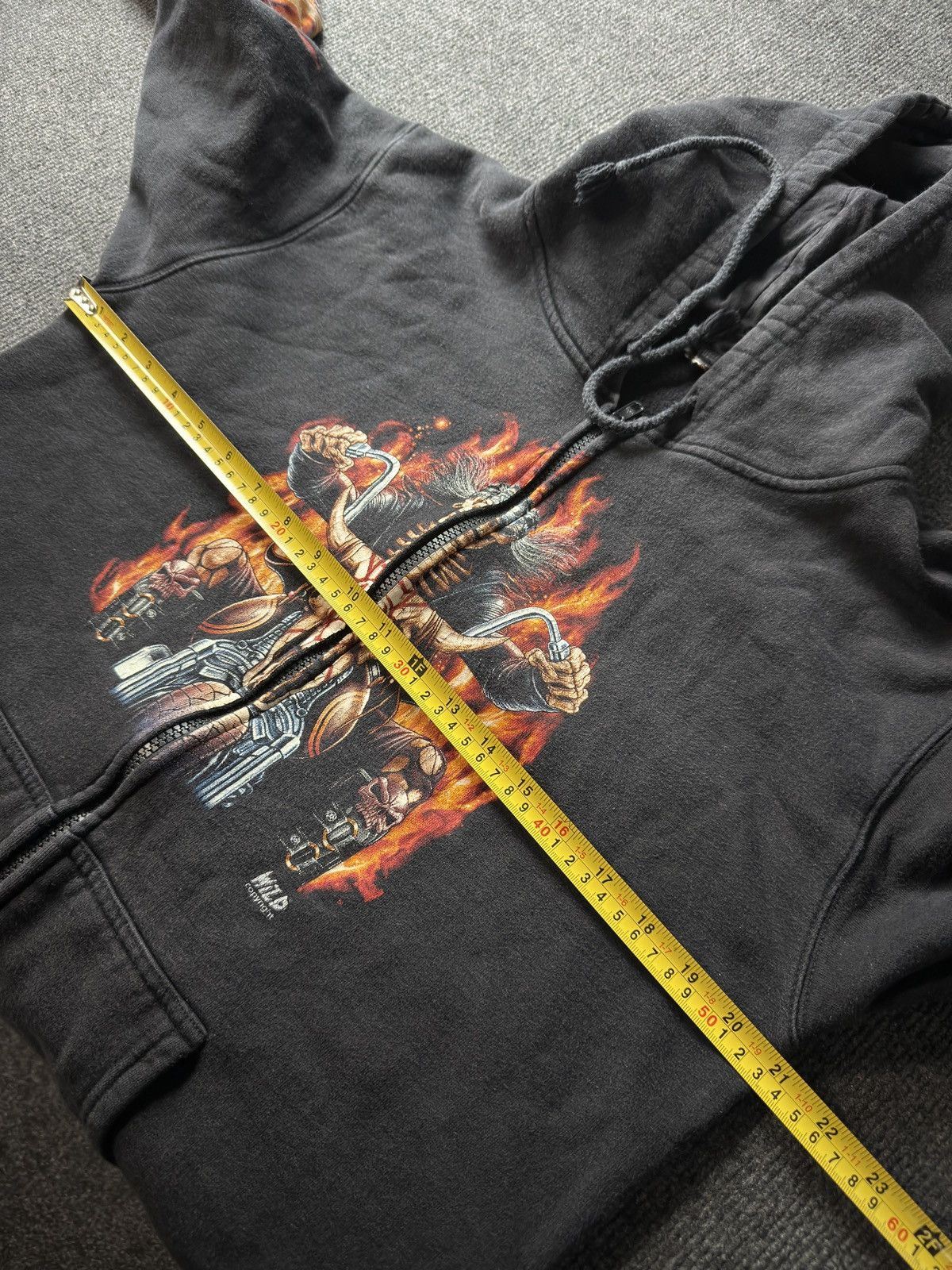 Harley Davidson Flaming Skull Biker Zip Hoodie Chopper Motorcycle Graphic Size US M / EU 48-50 / 2 - 20 Thumbnail