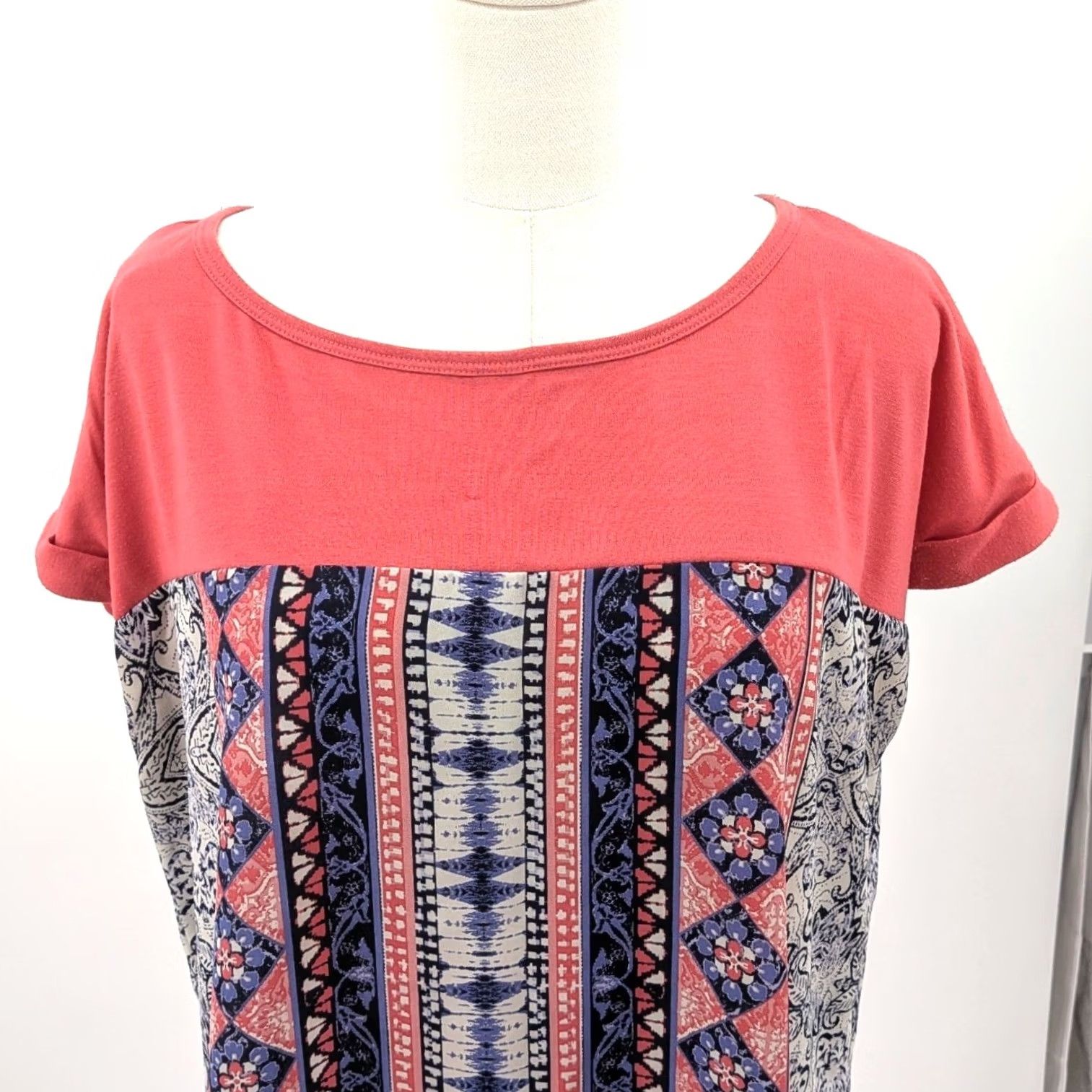Vintage Boho Coral Blouse - Lightweight Top Size XL / US 12-14 / IT 48-50 - 6 Thumbnail