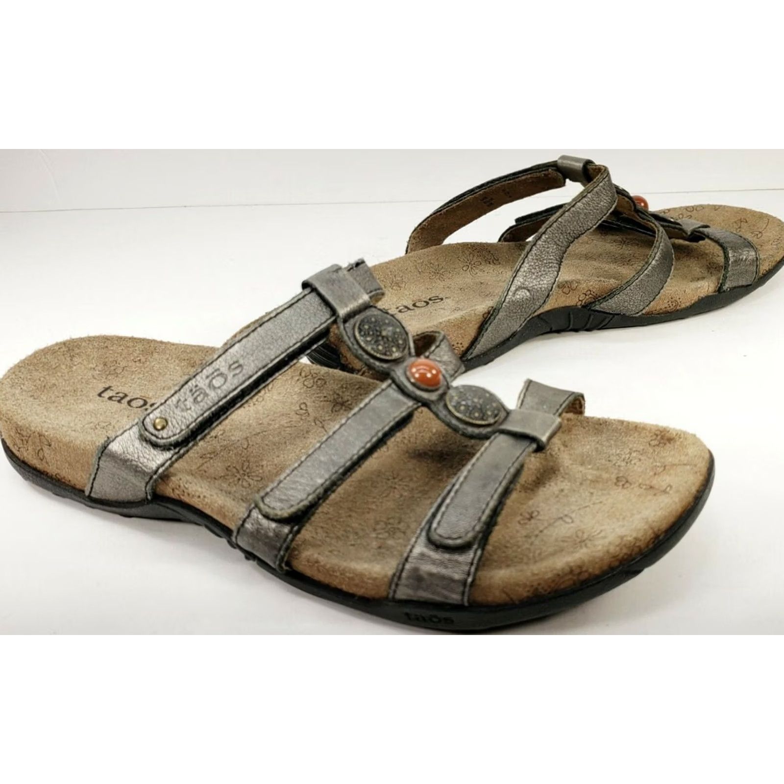 Taos Taos Treasure Women's Sandal Size 7M 37EU Bronze Medallions T-Strap Slide Sandal Size US 7 / IT 37 - 4 Thumbnail