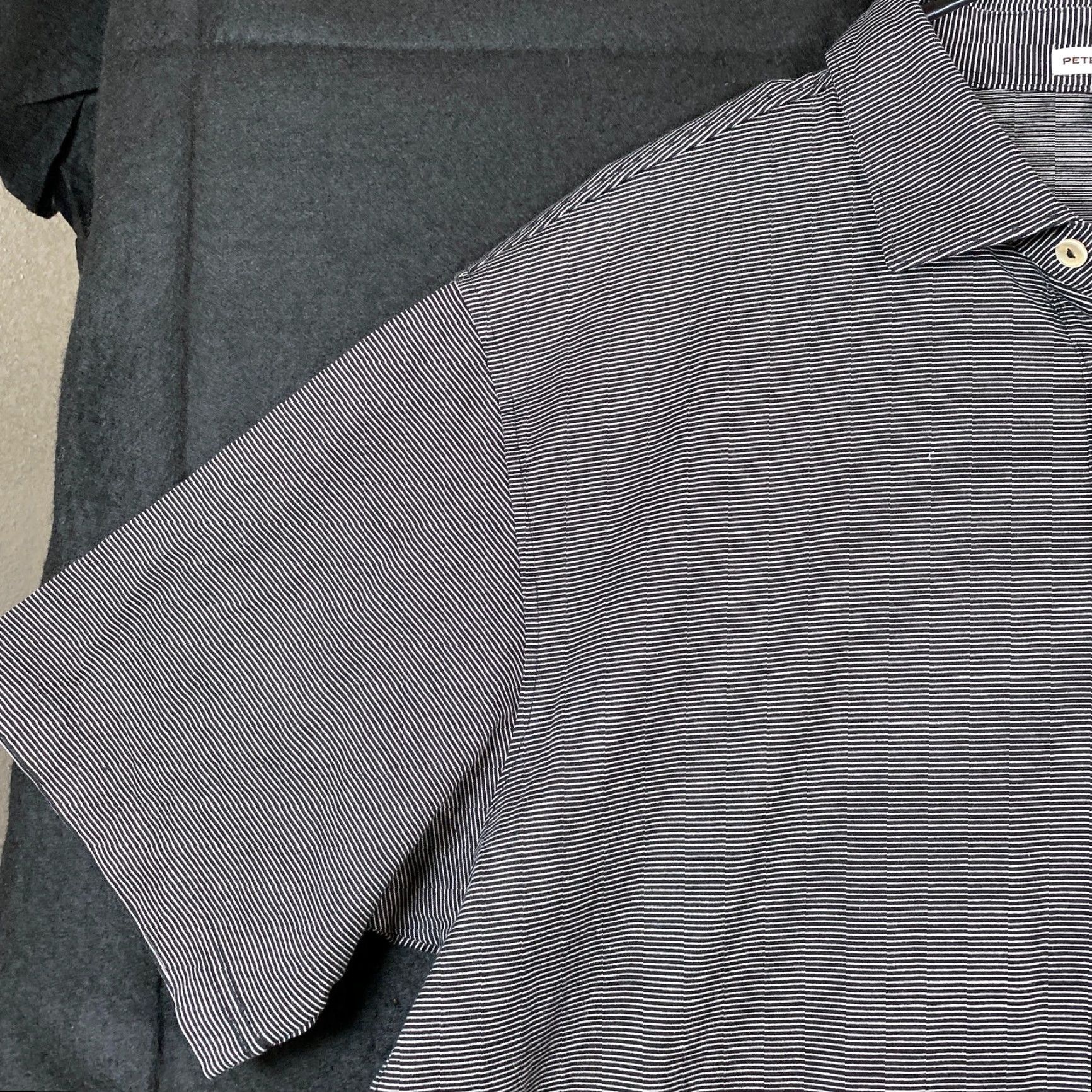 Peter Millar Peter Millar Mens Shirt Black White Stripe Short Sleeve Polo 100% Cotton Large Size US L / EU 52-54 / 3 - 3 Thumbnail