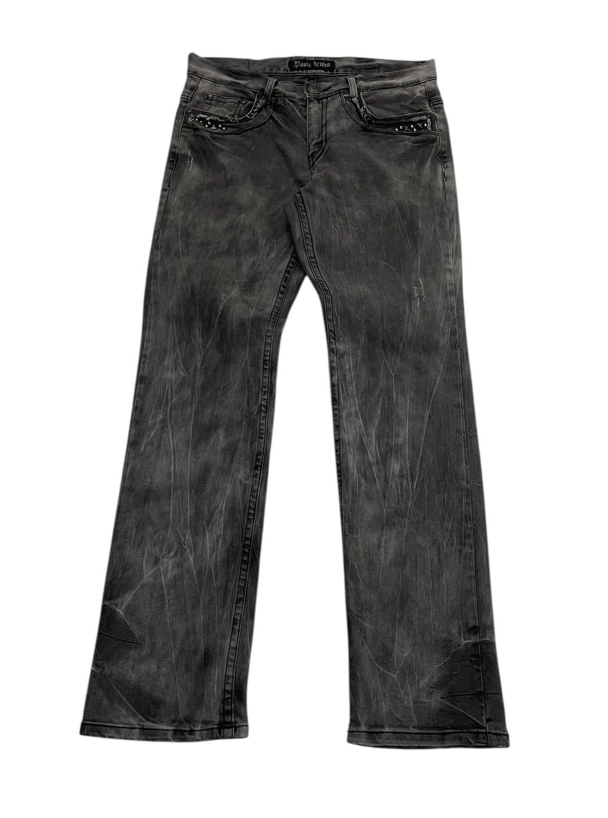 If Six Was Nine Pasta Denim Japan Studded Jeans Faded Black Size US 32 / EU 48 - 3 Thumbnail