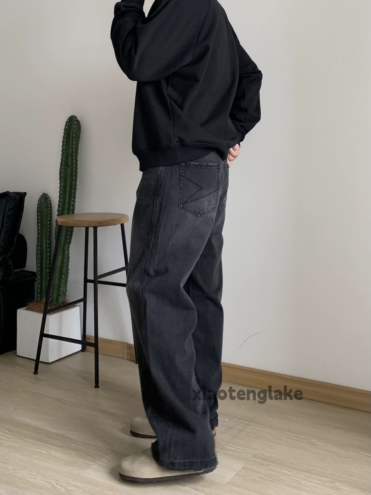 Jean Unisex washed faded cleanfit yuppie y2k hiphop pants Size US 28 / EU 44 - 3 Thumbnail