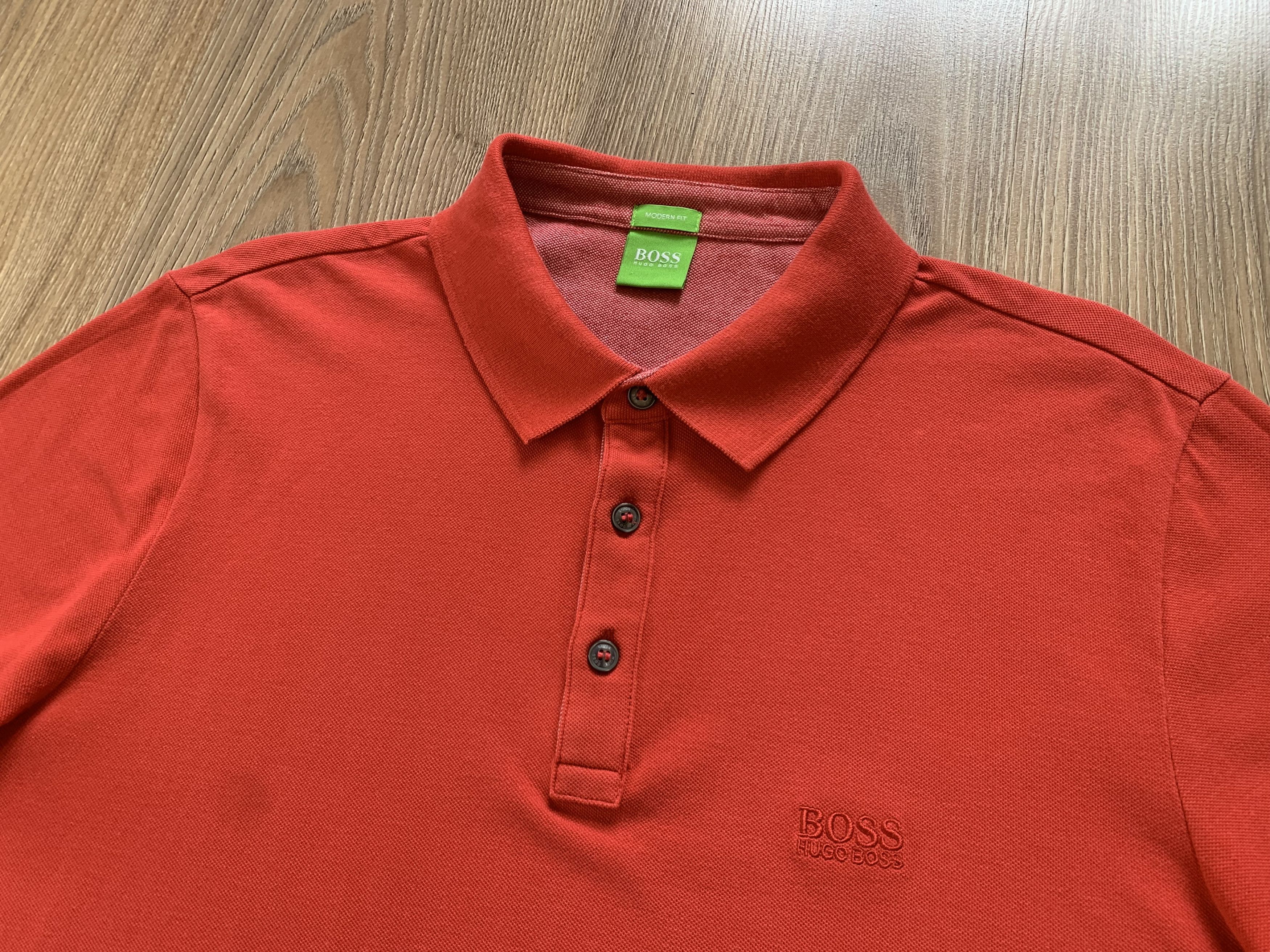 Hugo Boss Hugo Boss Modern Fit Cotton Mens Red Polo Shirt Size US M / EU 48-50 / 2 - 4 Thumbnail