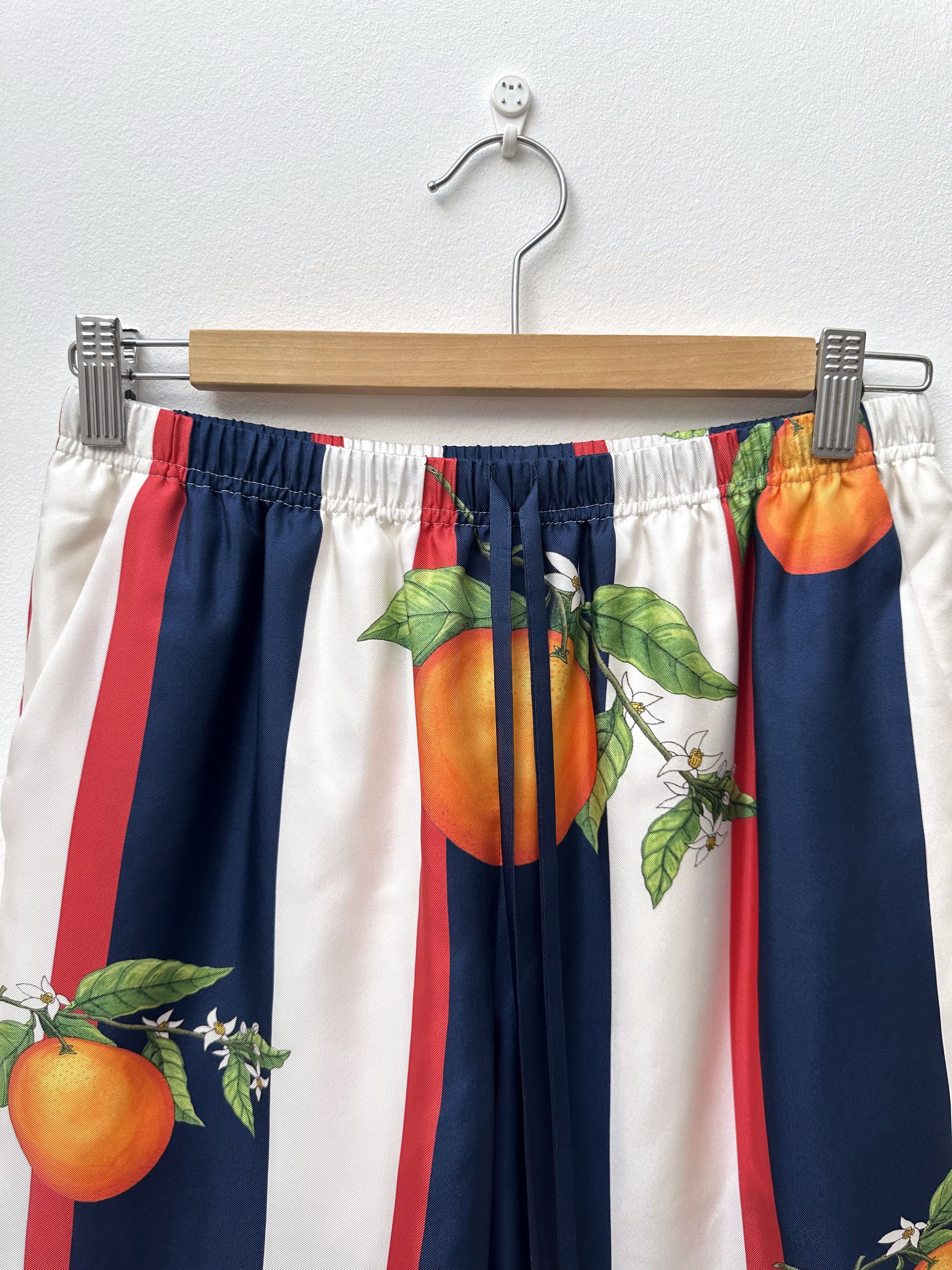 Casablanca Maxfield Exclusive (2019 Archive) Orange Stripe Silk Shorts Size US 32 / EU 48 - 2 Thumbnail