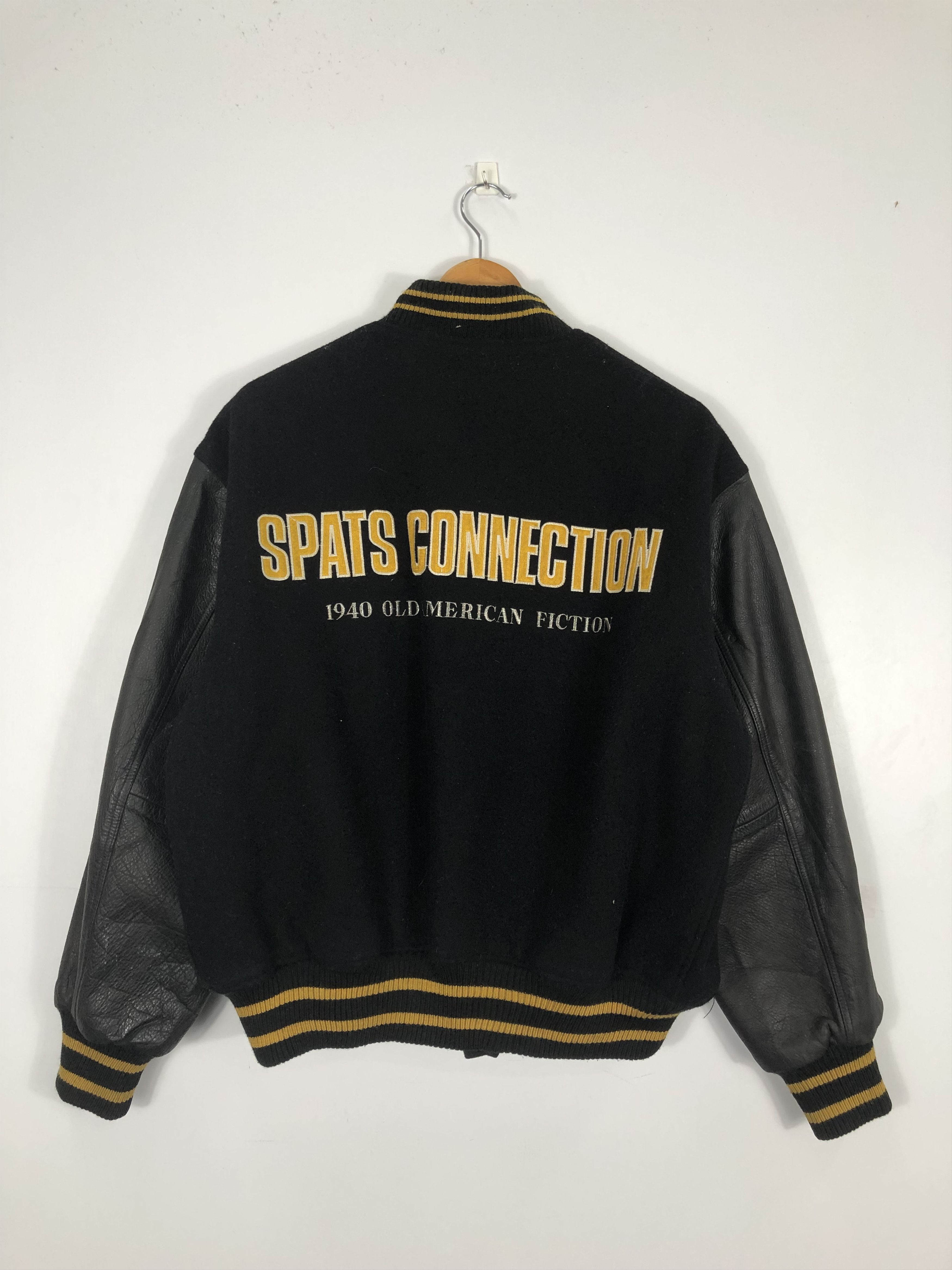 Vintage Vintage 90s Varsity Jacket Leather Sleeve V0158 Size US L / EU 52-54 / 3 - 3 Thumbnail