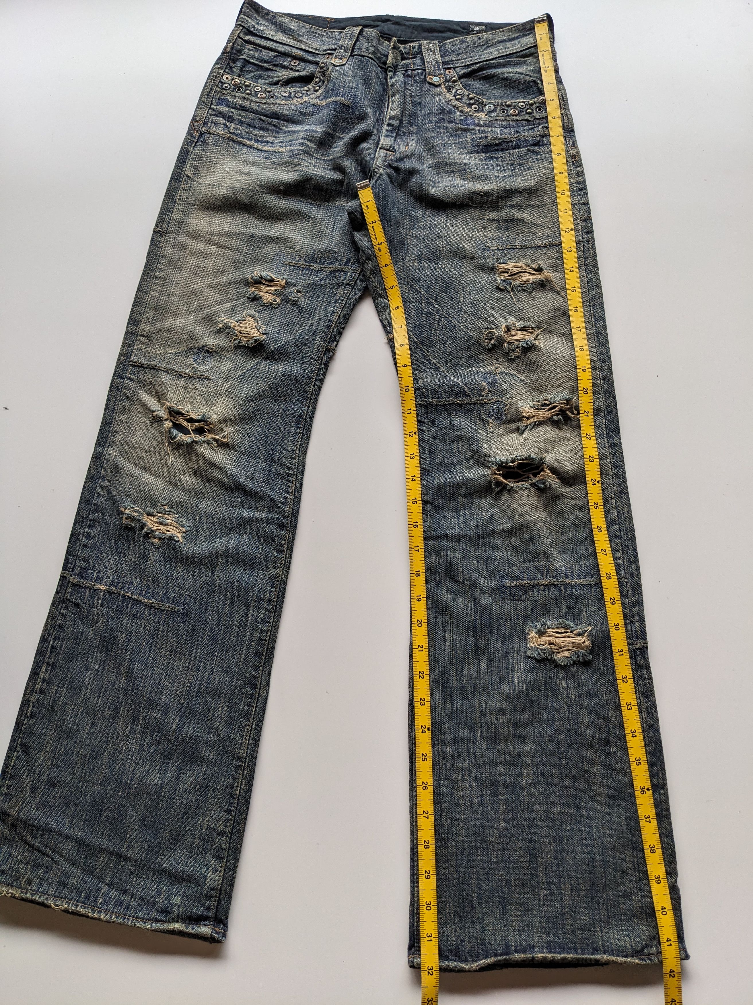 If Six Was Nine × Japanese Brand × Le Grande Bleu (L.G.B.) Bartack distressed clawmark jeans Size US 31 - 10 Thumbnail