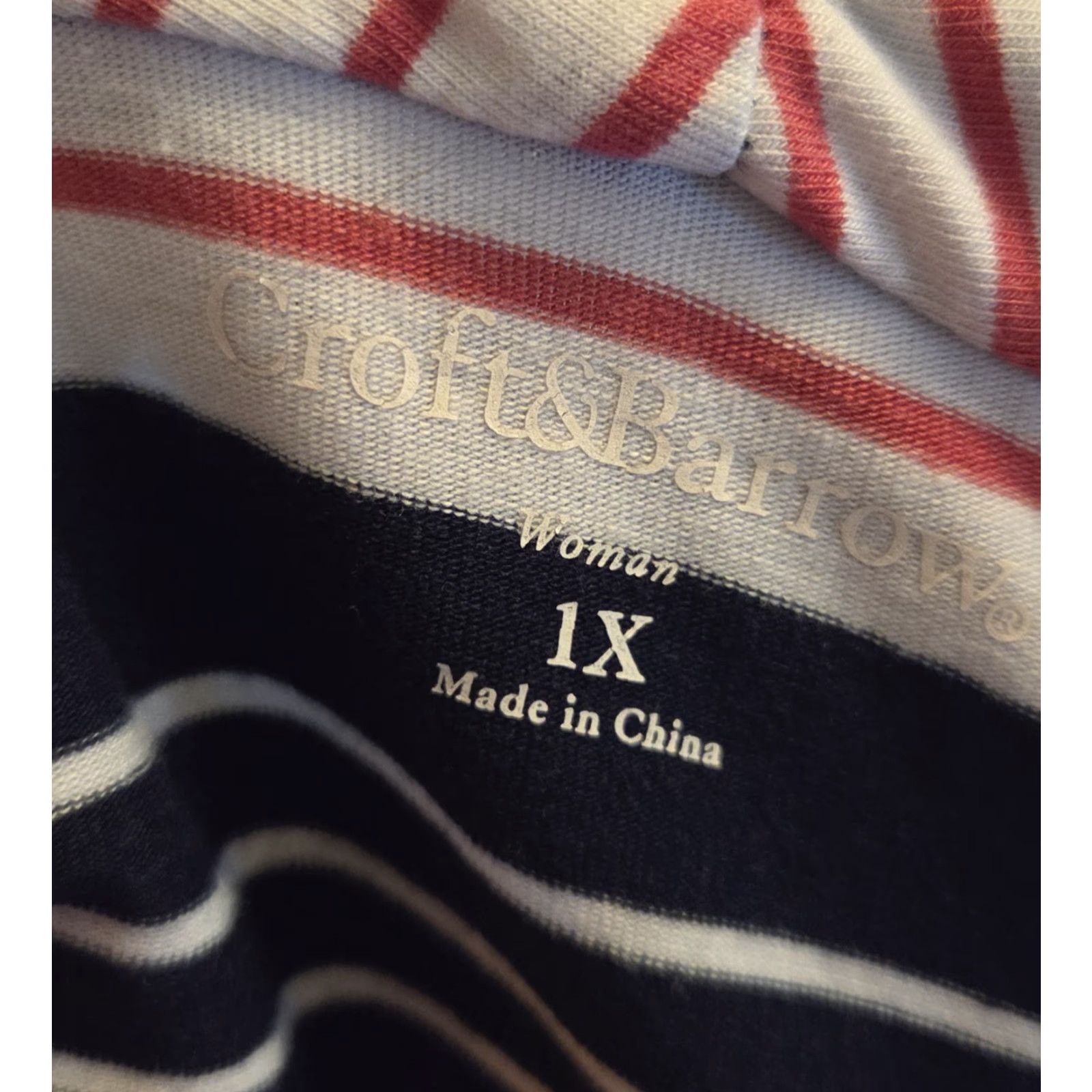 Croft & Barrow Croft & Barrow Layered Look Top Stripe Open Front Cardigan 1X Multicolor Size XL / US 12-14 / IT 48-50 - 4 Thumbnail