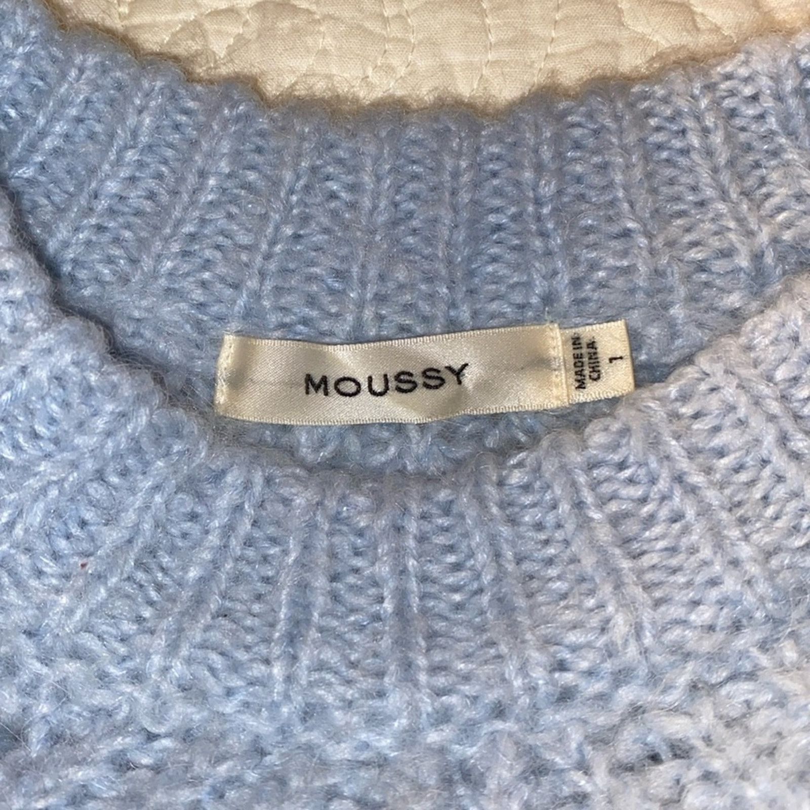 MOUSSY MOUSSY $320 Pale Blue Eyelet Volume Sleeve Sweater sz 1 Sm Size S / US 4 / IT 40 - 4 Thumbnail