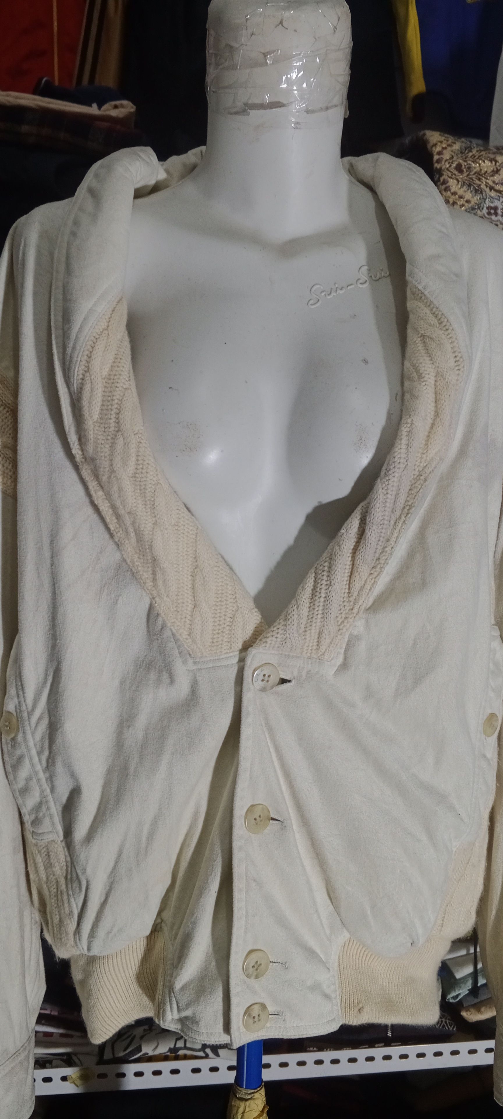 Lancel × Vintage Vintage 80s Lancel Wool Cable Knit Cardigan Winter Creamy Size L / US 10 / IT 46 - 2 Thumbnail