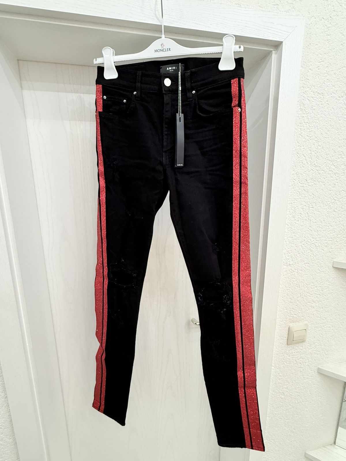 Amiri Jeans Glitter Jeans Men Amiri Denim Jeans Iced Out Swarovski