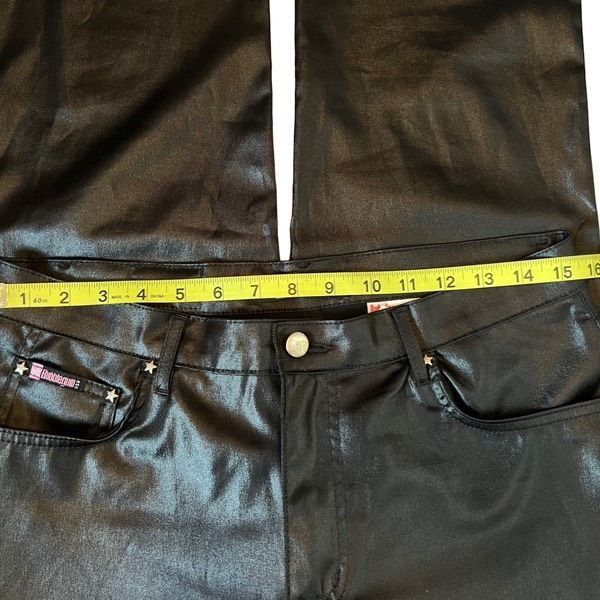 Vintage Vintage Bubblegum black satin Y2K bootcut low rise jeans Size 36" / US 14 / IT 50 - 6 Thumbnail