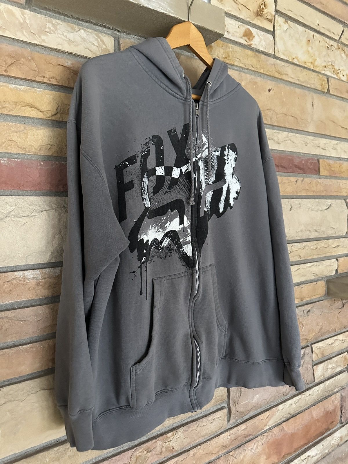 Fox Racing × Vintage Vintage Y2K Fox Zip Up Graphic Hooded Sweatshirt Size US XL / EU 56 / 4 - 3 Thumbnail