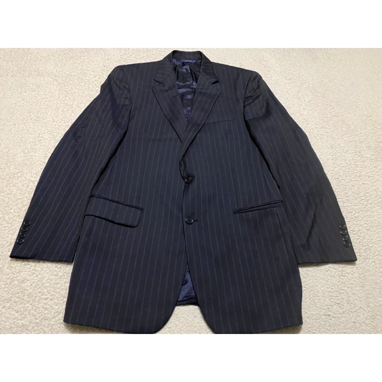 Brooks Brothers Brooks Brothers Blazer Mens 41 Blue Striped 100% Wool Single-Breasted Two-Button Madison Jacket Shirt Style Size 42R - 2 Thumbnail