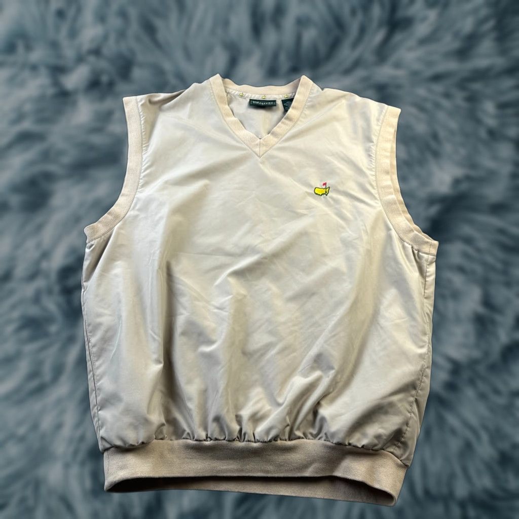 Masters Collection Polo Ralph Lauren Vest Mens Large Beige Tan Sweater Pullover Augusta National