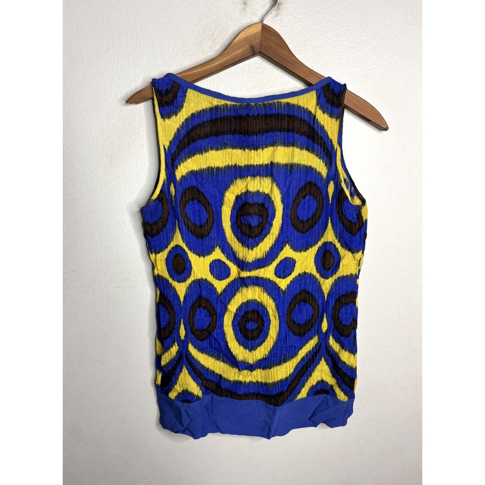 Tory Burch Tory Burch Tank Top Womens 4 Ikat Print Silk Sleeveless Boho Blouse Shirt Size S / US 4 / IT 40 - 5 Thumbnail