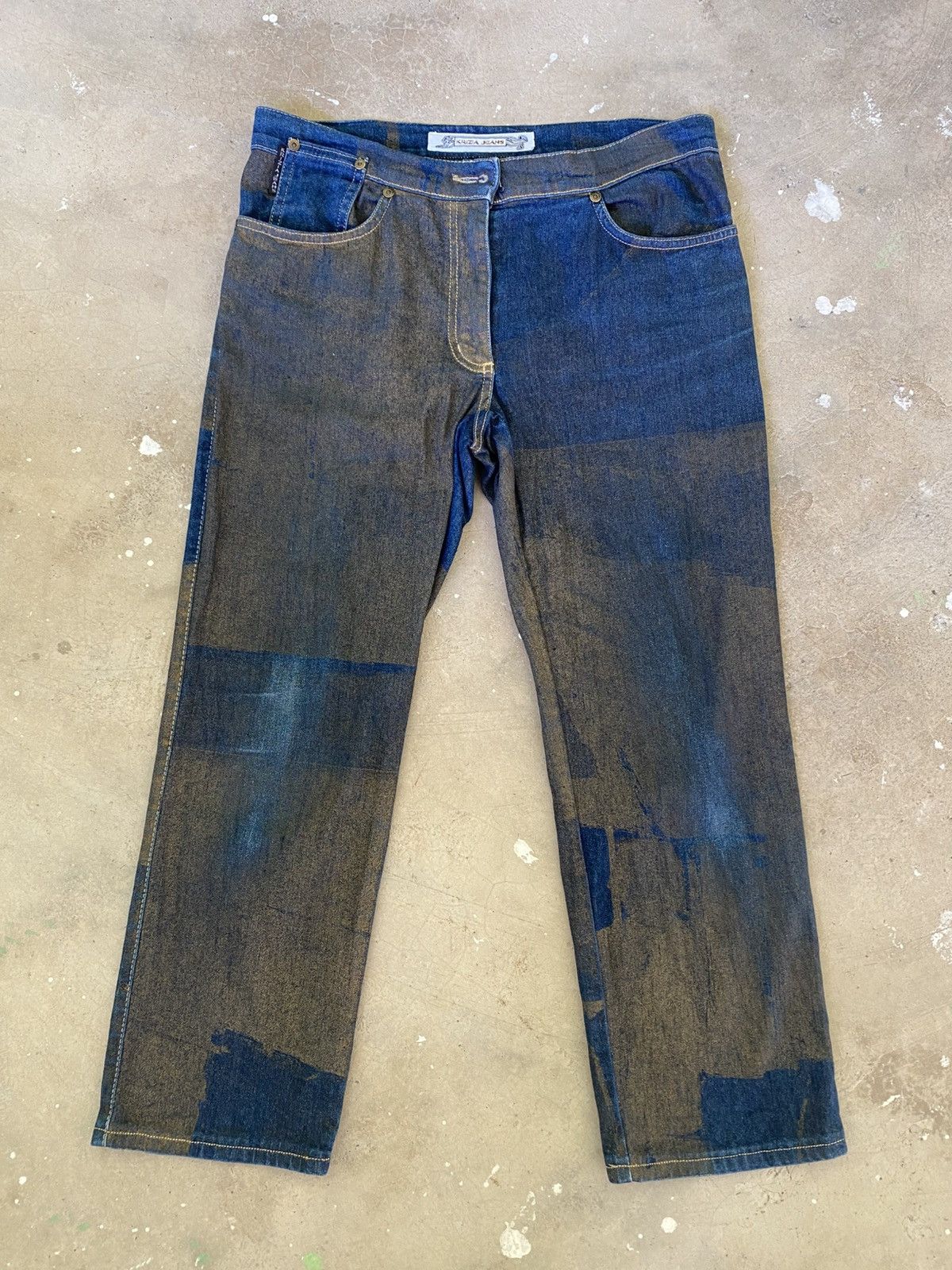 Krizia Uomo Krizia Jeans Cropped Patchwork Wash Denim Size US 30 / EU 46 - 1 Thumbnail