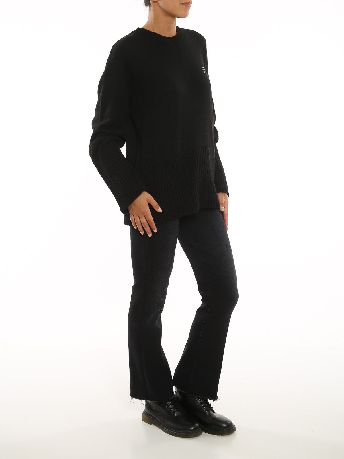 Off-White o1gr1nt0125 Off Basic Crewneck Sweater in Black Size M / US 6-8 / IT 42-44 - 2 Thumbnail
