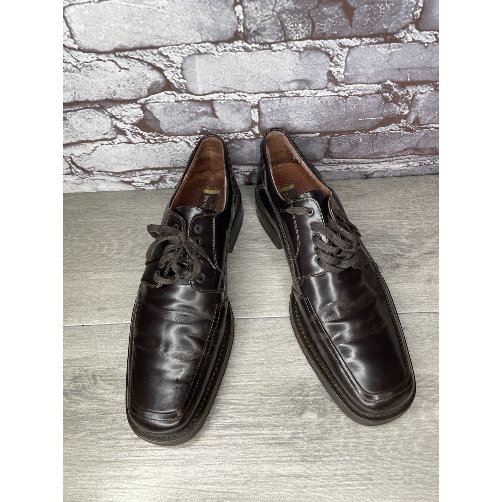 Johnston & Murphy Johnston & Murphy Handcrafted Italy Brown Square Oxfords Sho Size US 9.5 / EU 42-43 - 9 Thumbnail