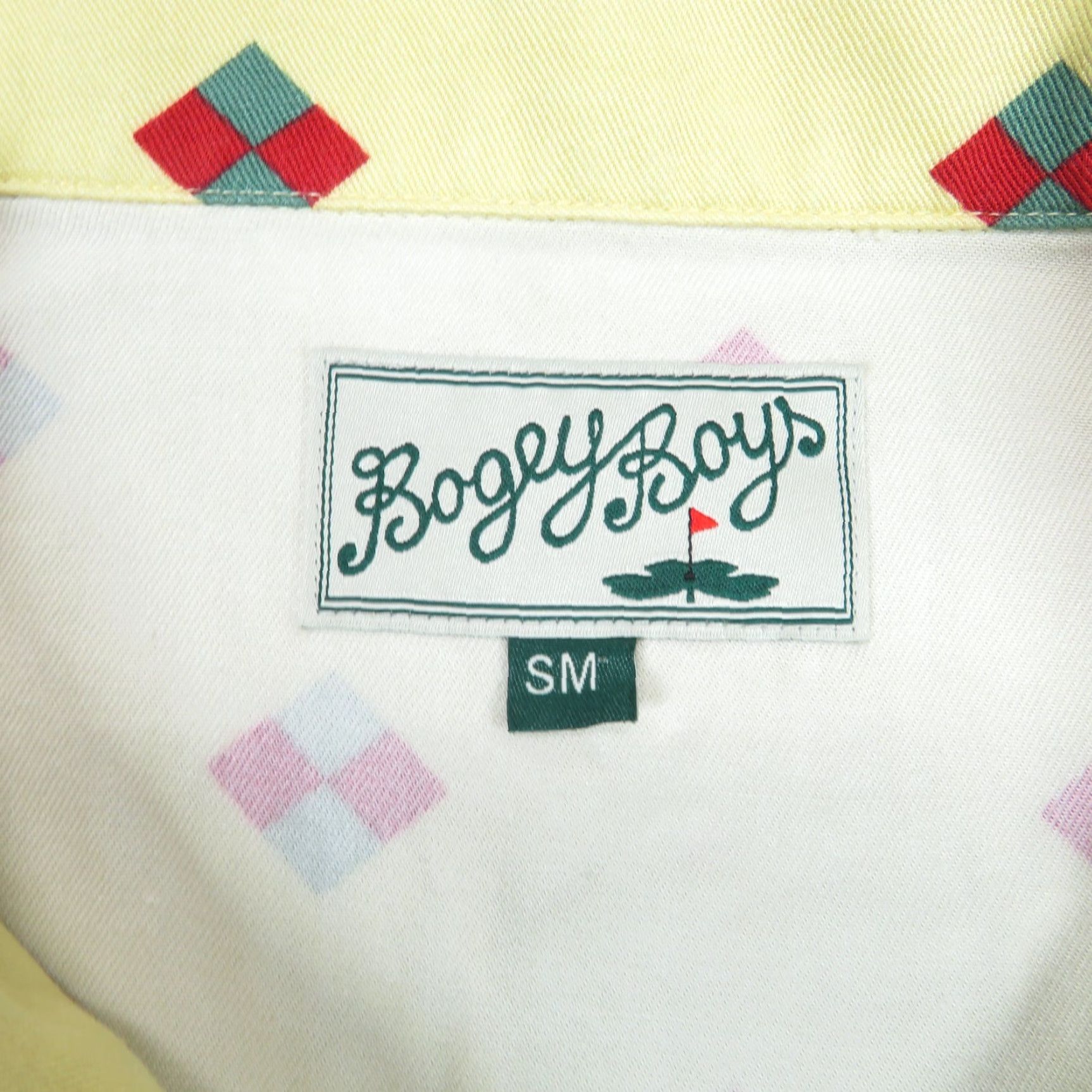 Etro Bogey Boys Shirt Men Small Yellow Geometric Retro Bowling Rockabilly Golf Button Up - 70s 80s Classic Colorful Hawaiian Size US S / EU 44-46 / 1 - 3 Thumbnail