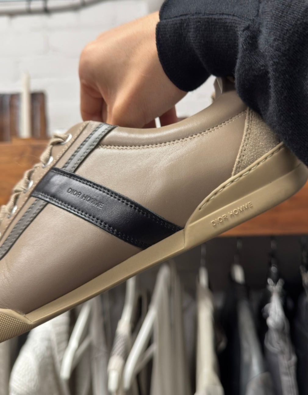 Dior Dior Homme By Hedi Slimane ‘B21’ Brown Leather Low Top Sneakers Size US 10 / EU 43 - 2 Thumbnail