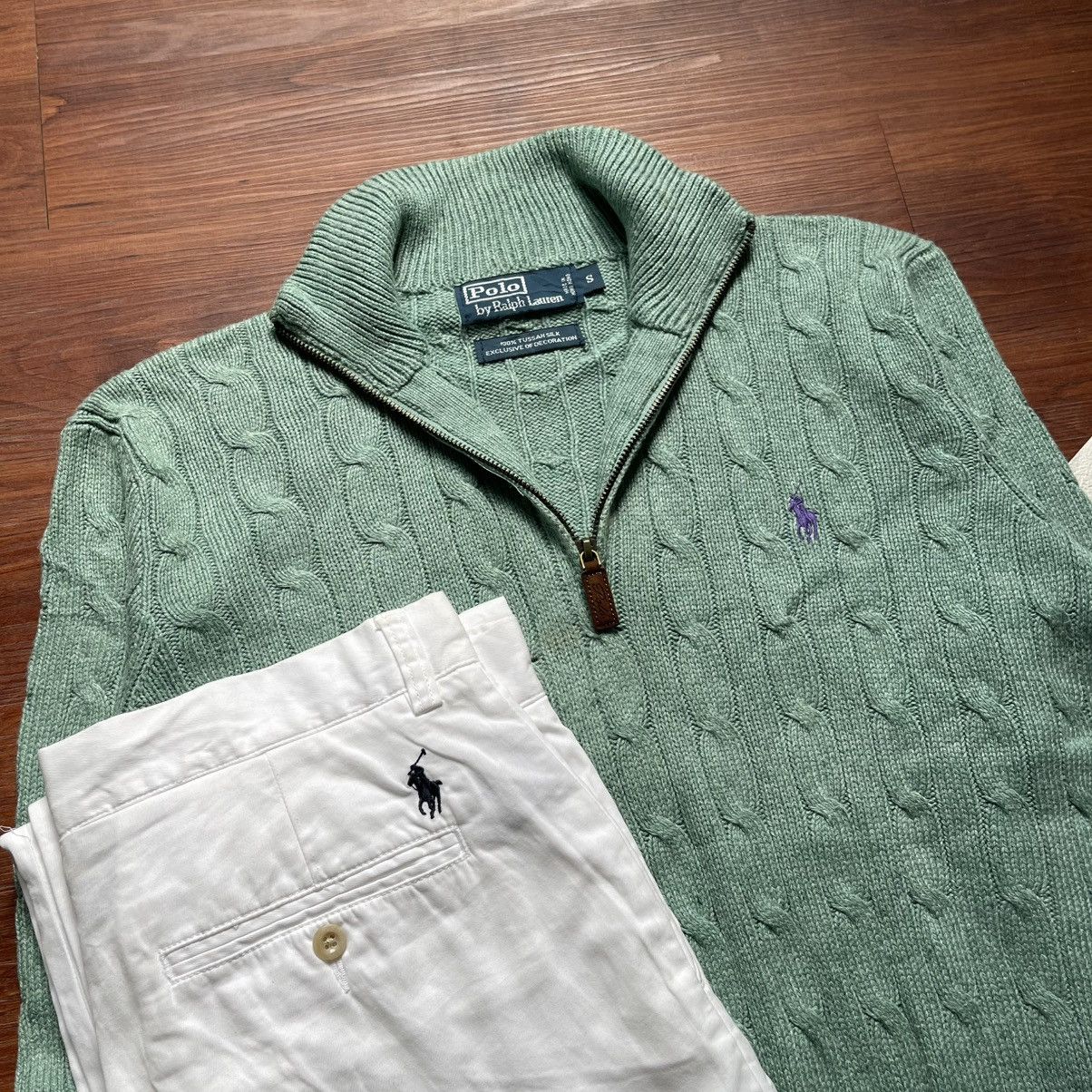 Polo Ralph Lauren × Vintage halfzip cable ralph lauren Size US S / EU 44-46 / 1 - 3 Thumbnail