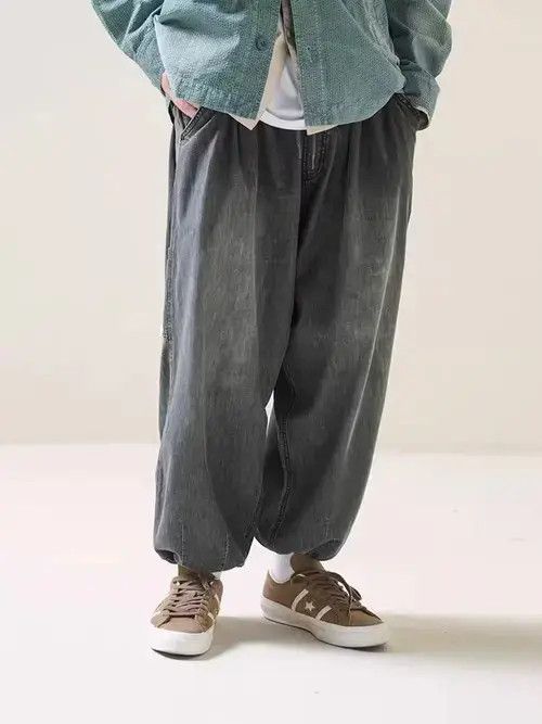 Japanese Brand 21SS Indigo Union Japan Black Washed Carrot Denim Pants Size US 32 / EU 48 - 2 Thumbnail