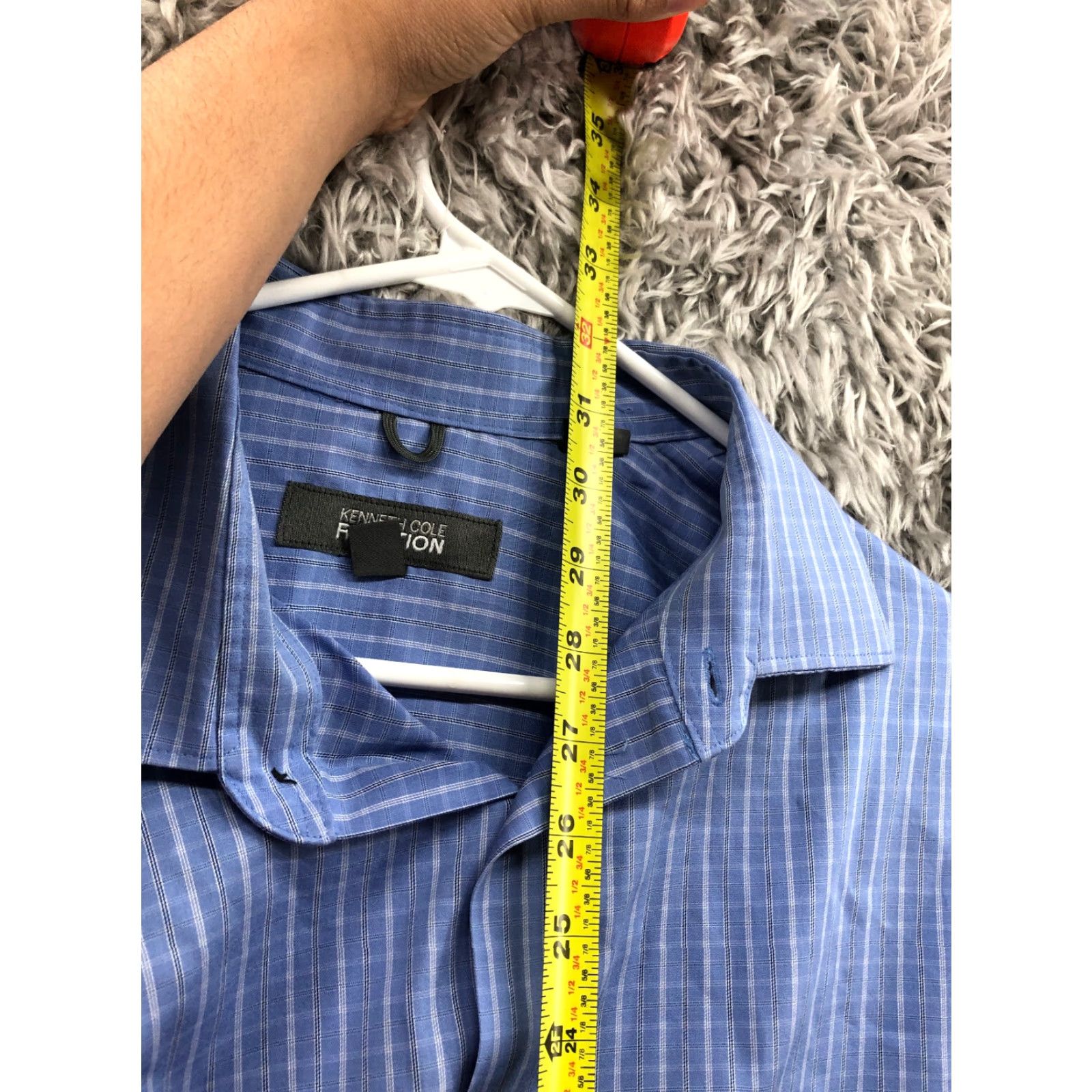 Kenneth Cole Kenneth Cole Shirt XL Mens Blue Plaid Long Sleeve Button-Up Spread Collar Casual All Seasons Size US XL / EU 56 / 4 - 5 Thumbnail