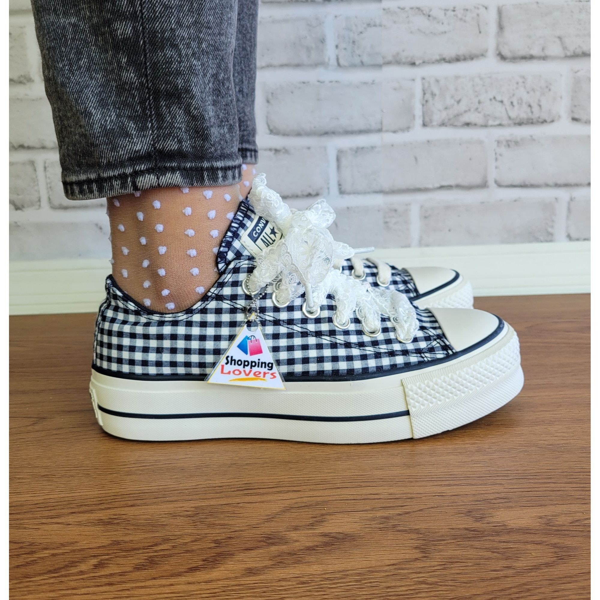 Converse ❤️Chuck Taylor All Star Lift Gingham 11 Womens Shoes Navy Wh Size US 11 / IT 41 - 11 Thumbnail