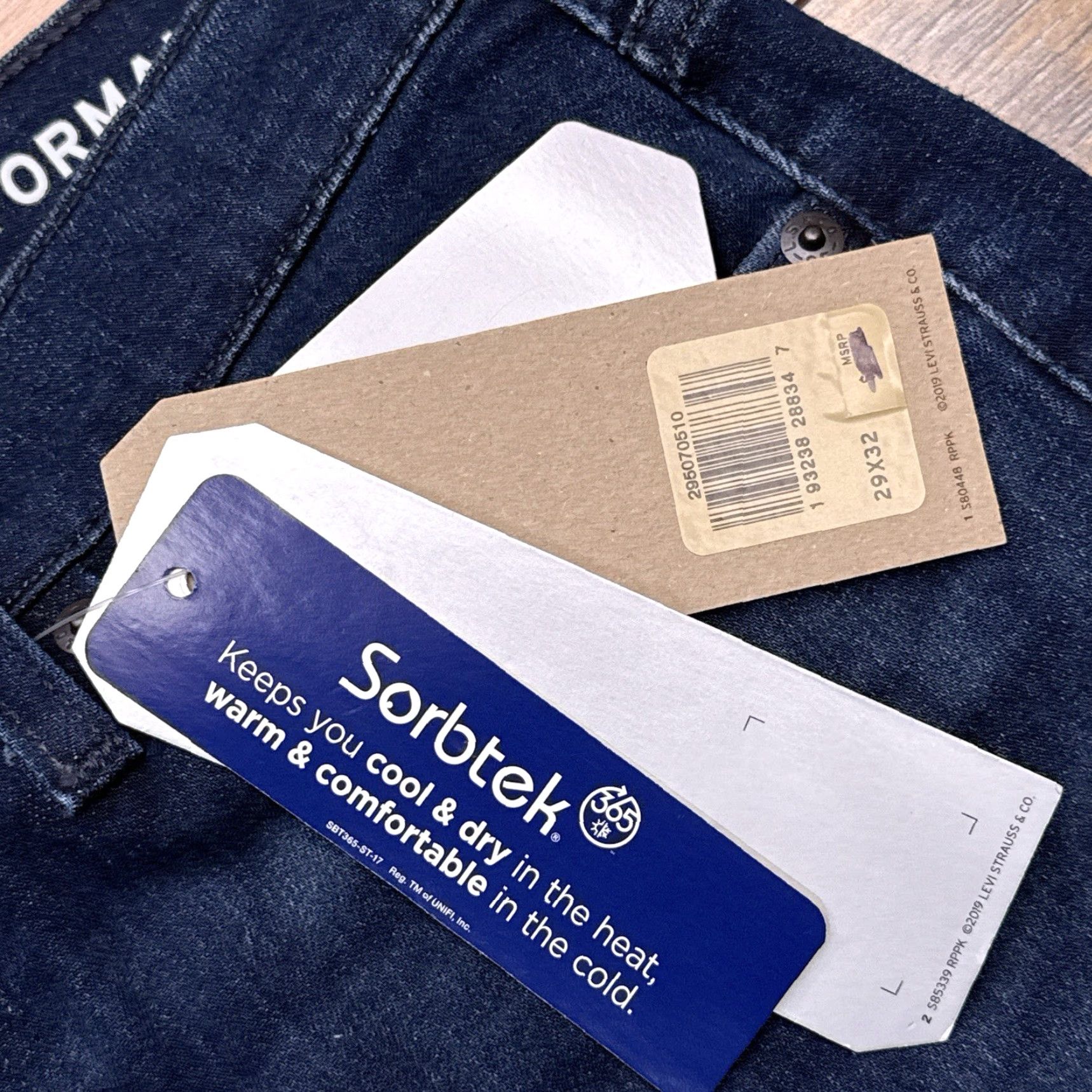 Levi's Levi's 502 Jeans Mens 29x32 Taper Stretch Denim Blue Regular Fit City 5-Pocket Logo Jeans Mens Size US 29 - 7 Thumbnail