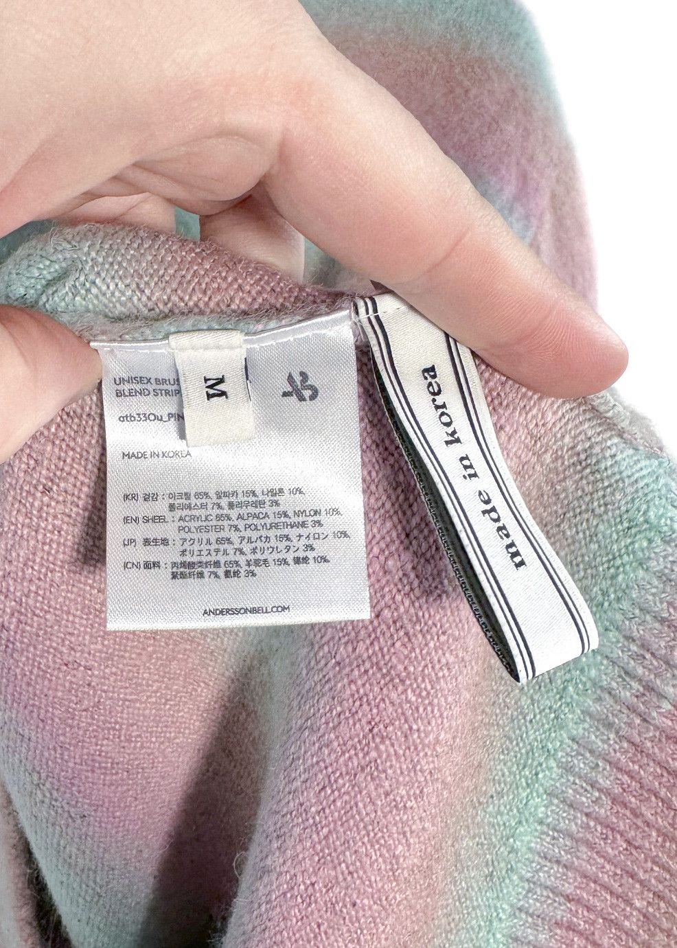 Andersson Bell Andersson Bell Pink Green Striped Alpaca Blend Sweater Size M / US 6-8 / IT 42-44 - 5 Thumbnail