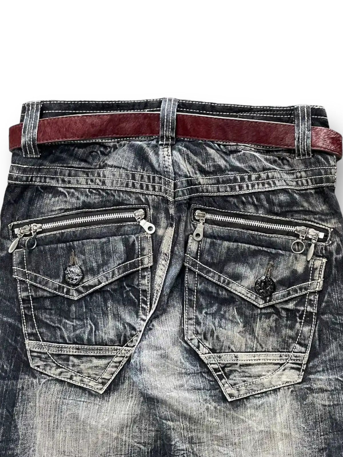 Hysteric Glamour × Shellac Japan Blow By Blue Crowd Of Lightning Denim With Velvet Belt Size US 28 / EU 44 - 10 Thumbnail