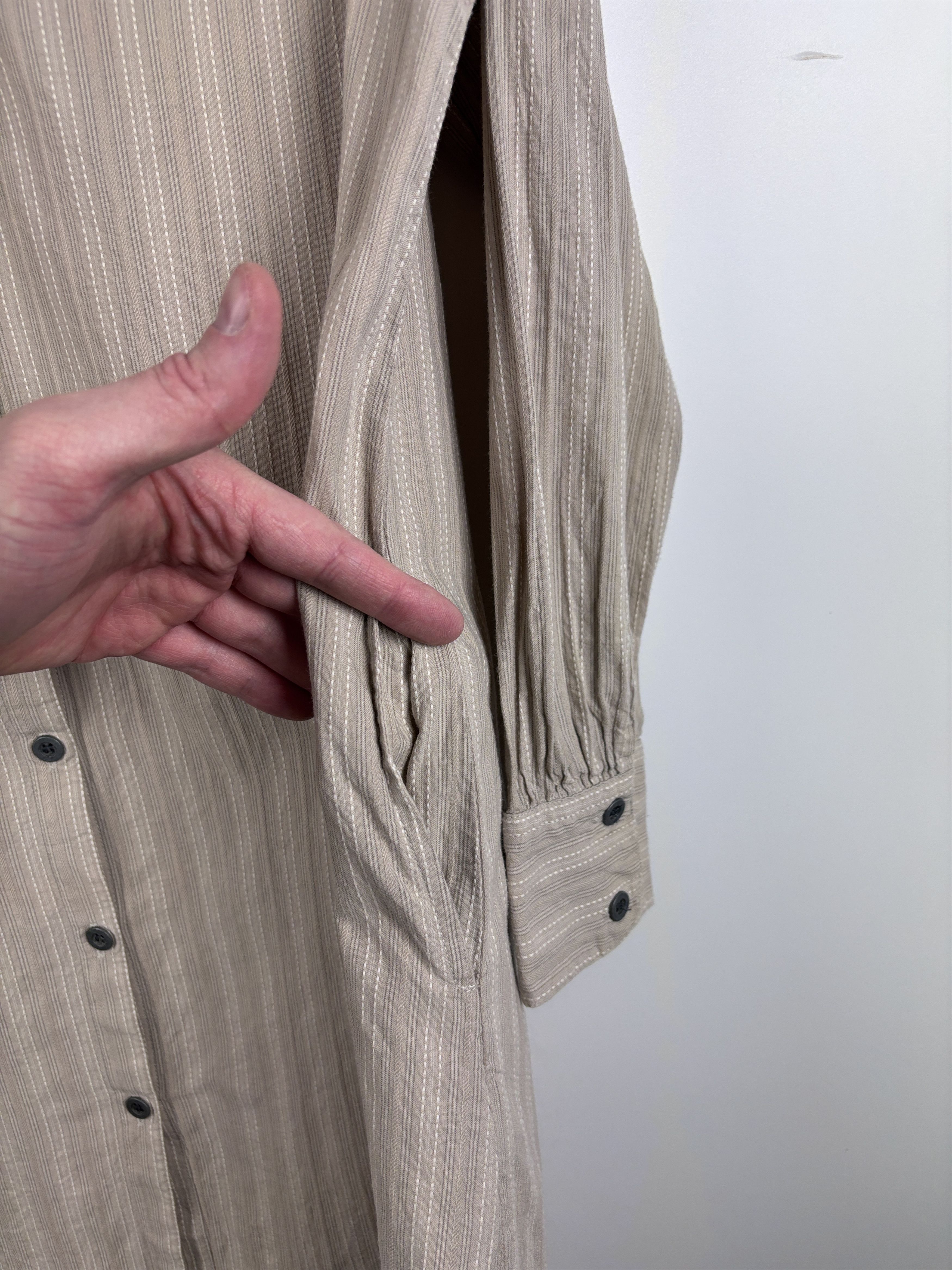 Gudrun Sjoden Womens Gudrun Sjoden Striped Cotton Shirt Dress Beige Size M Size M / US 6-8 / IT 42-44 - 5 Thumbnail